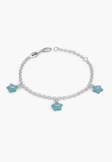very nice small silver enamel December baby birthstone bracelet